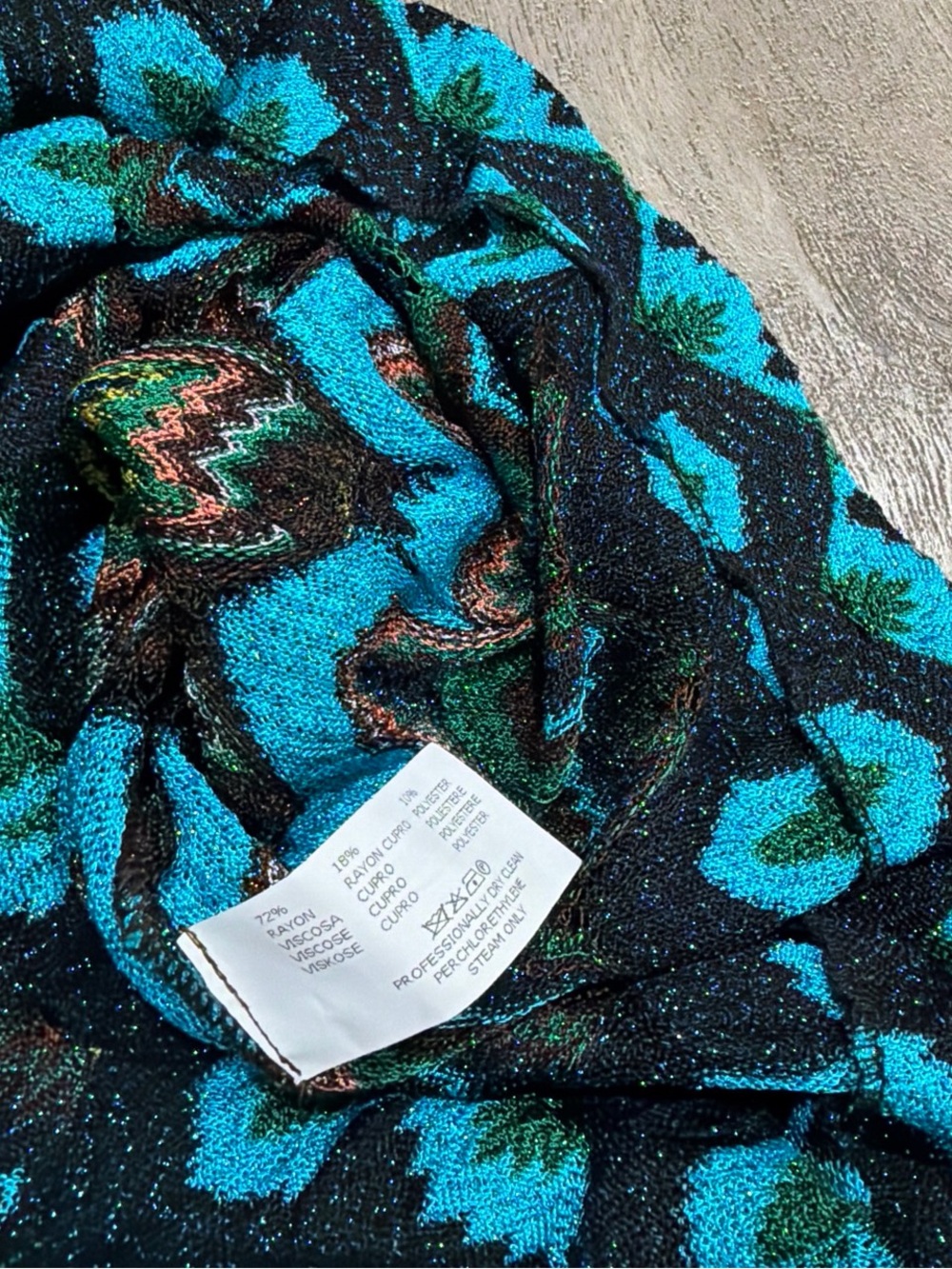 Missoni vintage turquoise and brown metallic crochet knit pants - Picture 5 of 6